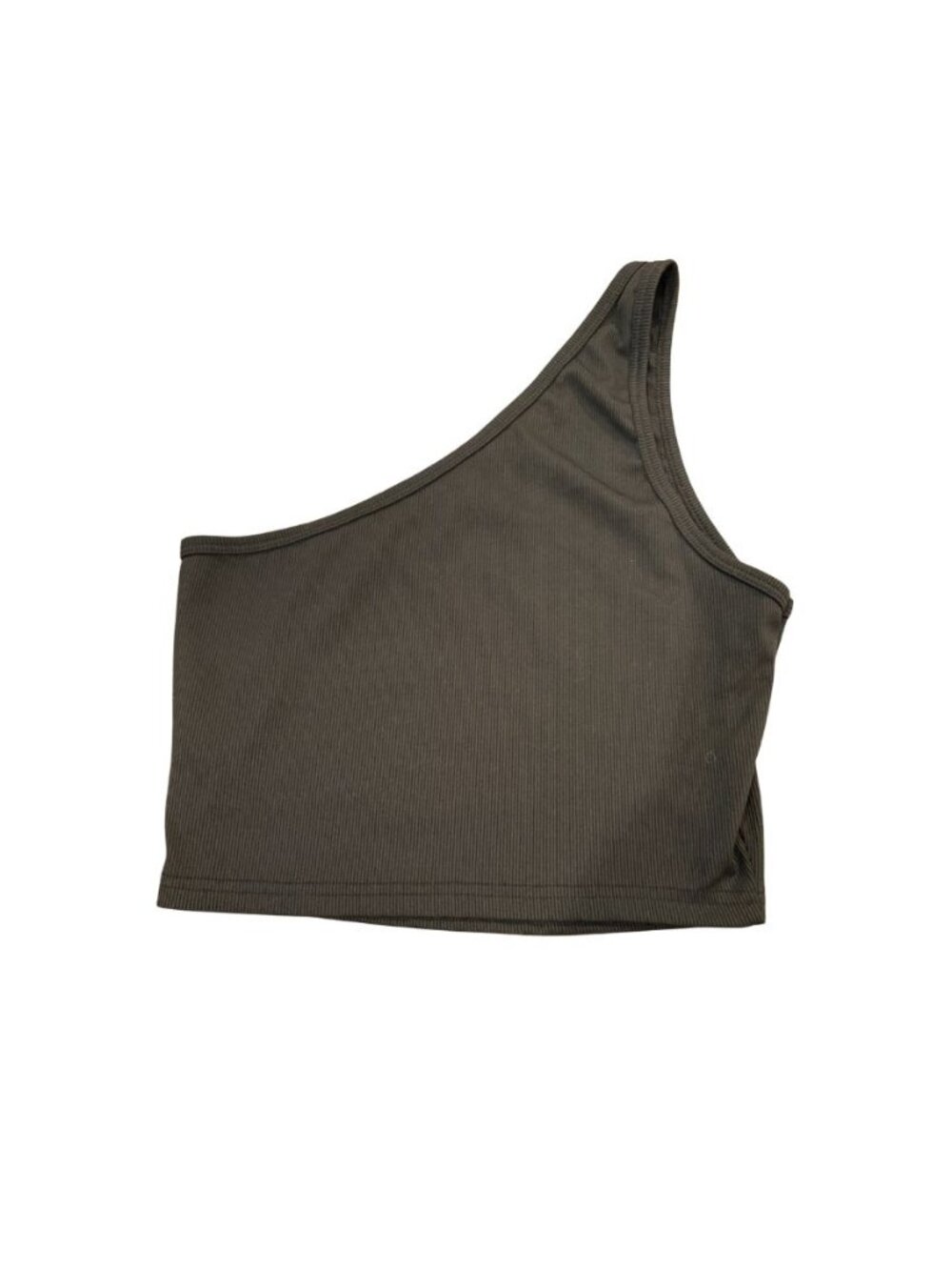 SHEIN Black Ribbed One Shoulder Crop Top Women's XL US 12